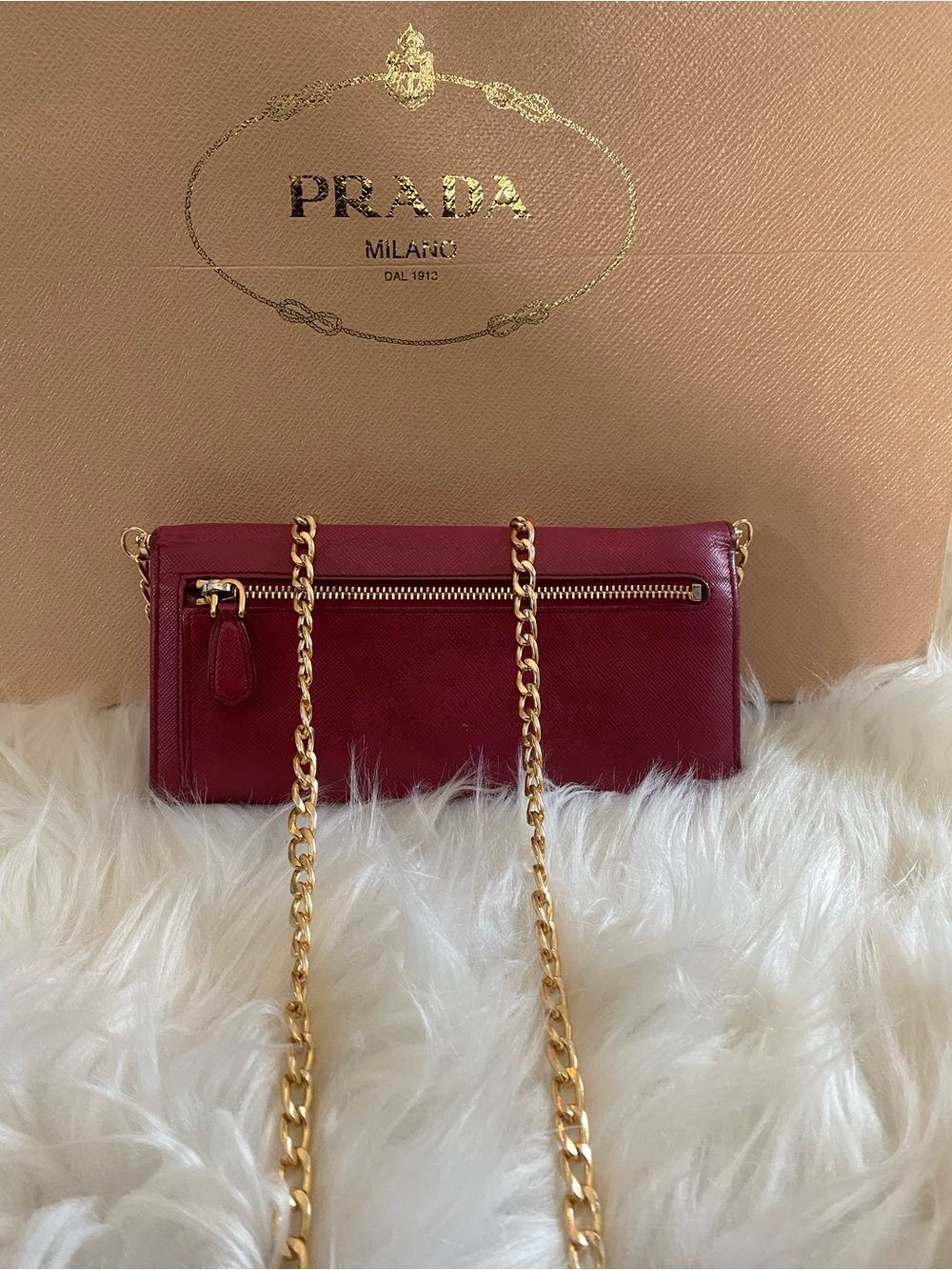 🛍️ Prada Authentic Pink Saffiano Leather Long Wallet/WOC - Picture 2 of 16